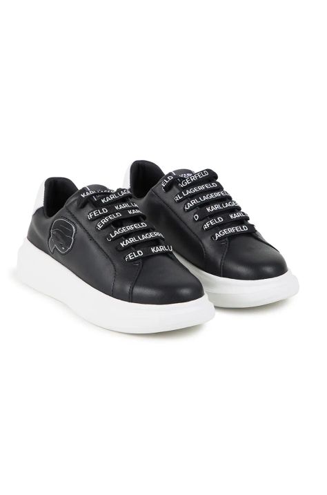 Dětské kožené sneakers boty Karl Lagerfeld černá barva, Z30315