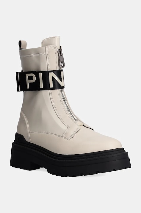 Členkové topánky Pinko Mia dámske, béžová farba, na plochom podpätku, SD0219 P061 DY7