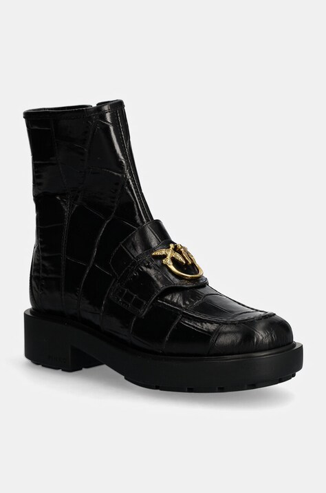 Pinko botine Tina femei, culoarea negru, cu toc plat, SD0205 P059 Z99