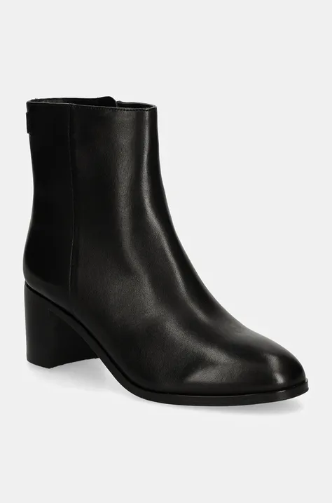 Шкіряні черевики Lauren Ralph Lauren Cassie жіночі колір чорний каблук блок 802937813001