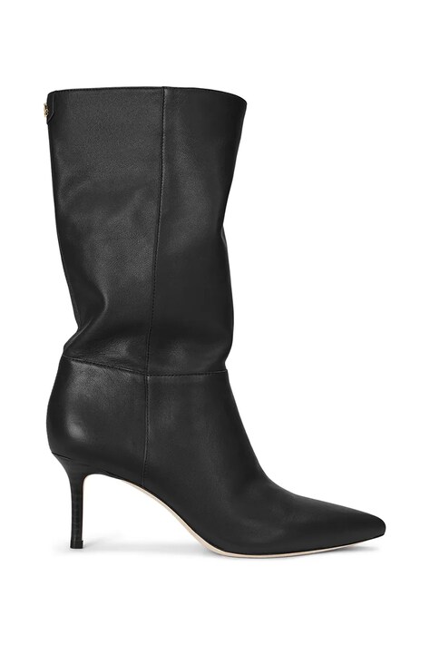 Lauren Ralph Lauren ghete de piele Leannah femei, culoarea negru, cu toc cui, 802942516001