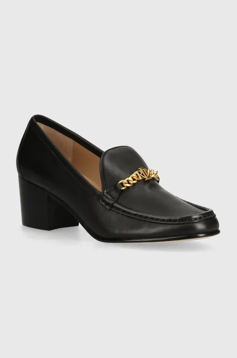 Шкіряні туфлі Lauren Ralph Lauren Winslet колір чорний каблук блок 802942573001