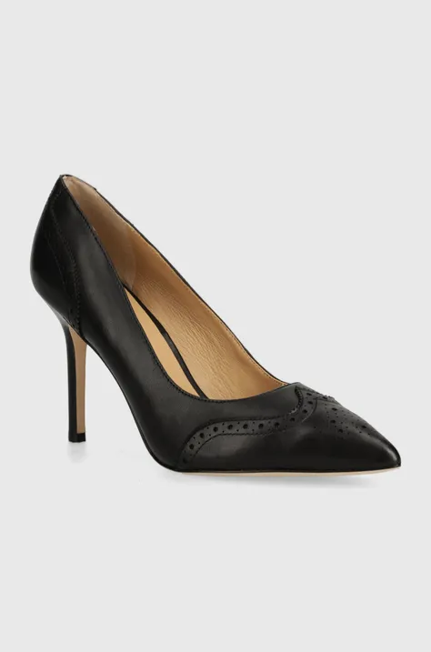 Шкіряні туфлі Lauren Ralph Lauren Lynden колір чорний 802946161001
