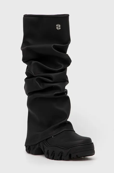 Rombaut cizme TYPHOON femei, culoarea negru, cu toc plat, W24-B-021