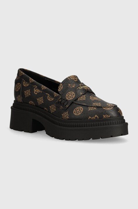 Guess mocasini FINDA2 femei, culoarea maro, cu platforma, FLTFI2 FAL14