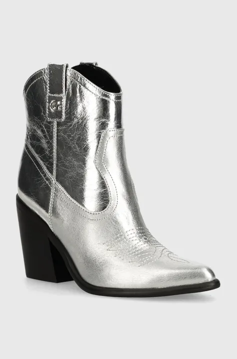 Kavbojski škornji Guess JALELLA ženski, srebrna barva, FLTJAL LEL10