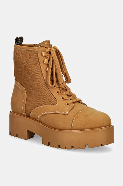 Guess bocanci VAINA femei, culoarea maro, cu platforma, FLTSLR LEM10