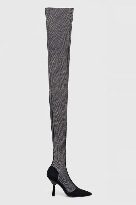 Elegantni škornji Patrizia Pepe ženski, črna barva, 8Y0086 L048 K103