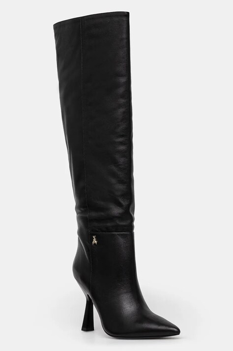 Patrizia Pepe ghete de piele femei, culoarea negru, cu toc cui, 8Y0090 L034 K103