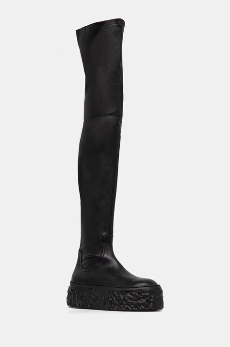 AGL ghete de piele Magma Boot femei, culoarea negru, cu platforma, D776502PGK06891013