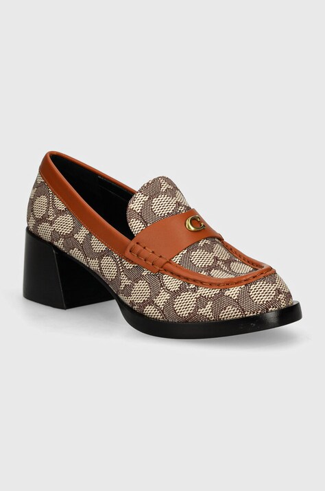 Coach pumps Natalie culoarea maro, cu toc drept, CU226