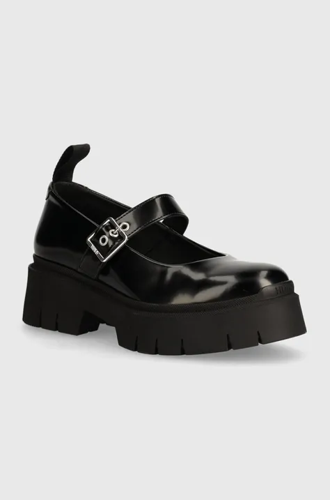 Половинки обувки HUGO Kris в черно с равна подметка 50523242