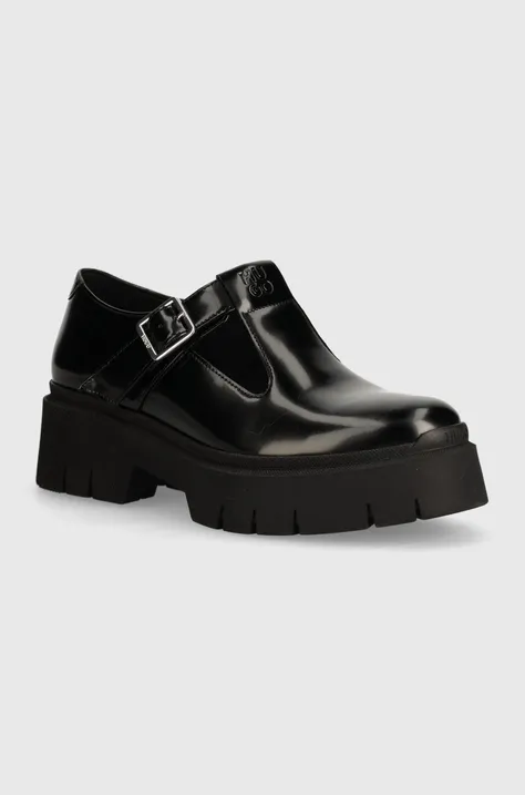 Туфлі HUGO Kris жіночі колір чорний на платформі 50523251