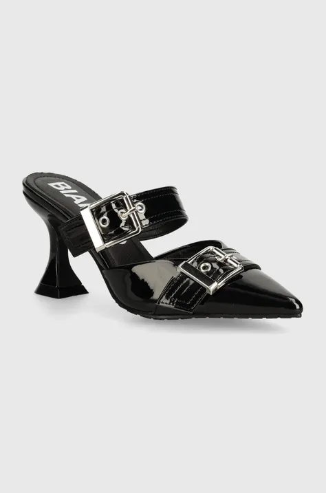 Pantofle Bianco BIAGLAM dámské, černá barva, na podpatku, 11241353
