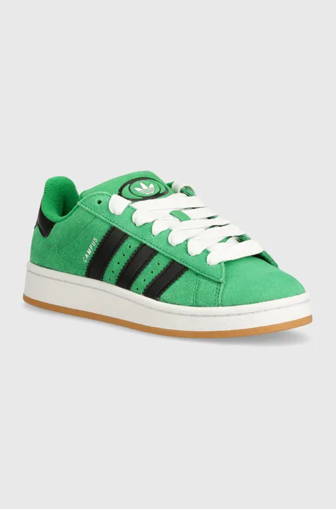 Semišové tenisky adidas Originals Campus 00s zelená farba, JH9095