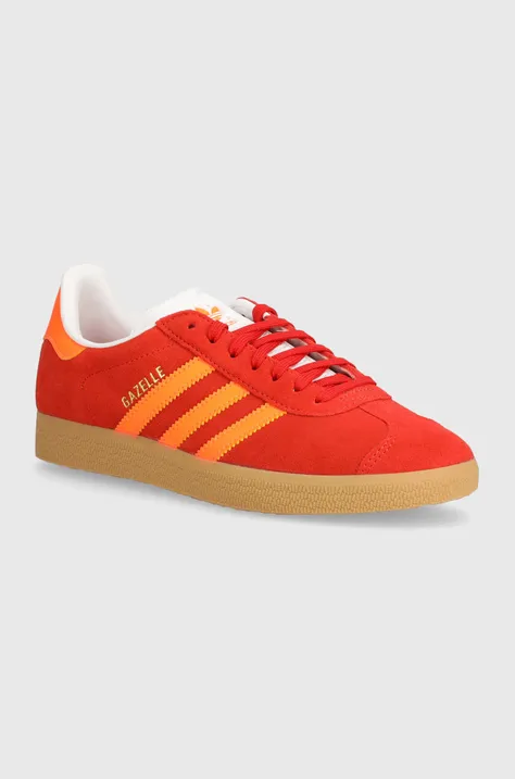 Semišové tenisky adidas Originals Gazelle červená farba, JI1374