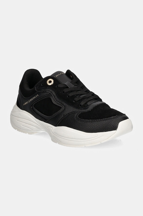 Tommy Hilfiger sneakers din piele CHUNKY RUNNER culoarea negru, FW0FW08130