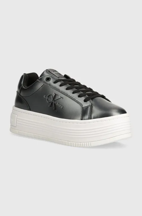 Calvin Klein Jeans sneakersy BOLD PLATF LOW LACE LTH ML MTL kolor czarny YW0YW01464