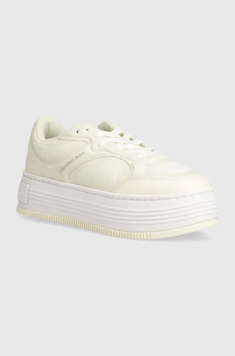 Calvin Klein Jeans sneakersy BOLD PLATF LOW LACE MIX IN MTL kolor biały YW0YW01471