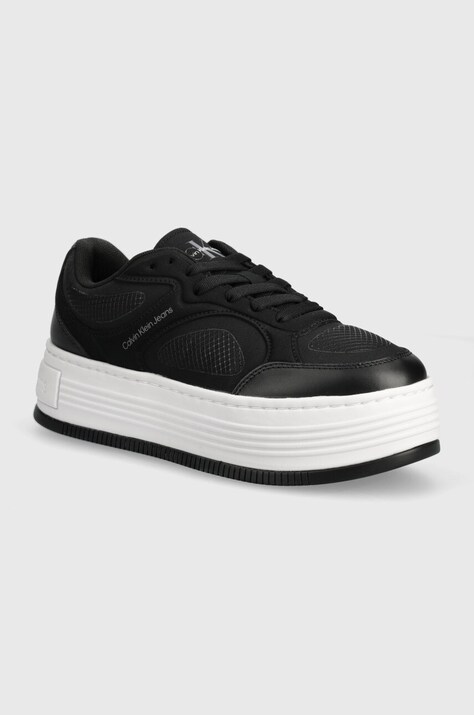 Calvin Klein Jeans sneakers BOLD PLATF LOW LACE MIX IN MTL culoarea negru, YW0YW01471