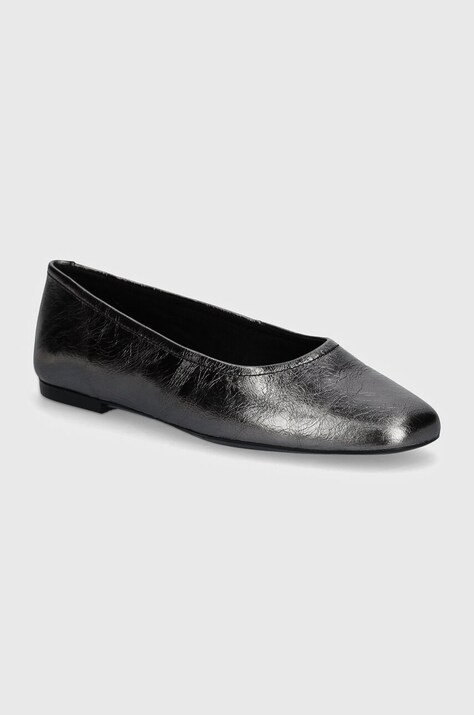 Vagabond Shoemakers balerini de piele JOLIN culoarea argintiu, 5508-083-66