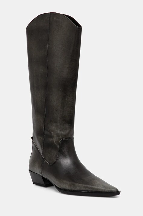 Vagabond Shoemakers cizme de piele CASSIE femei, culoarea negru, cu toc plat, 5750-218-17