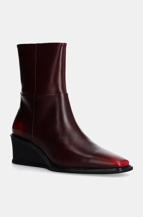 Vagabond Shoemakers cizme de piele AINO femei, culoarea bordo, toc pana, 5829-018-47