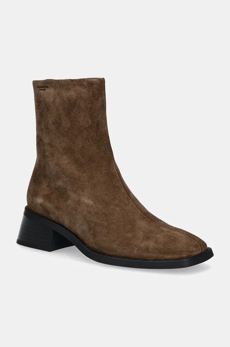 Vagabond Shoemakers cizme din piele intoarsa BLANCA femei, culoarea maro, cu toc drept, 5217-240-58