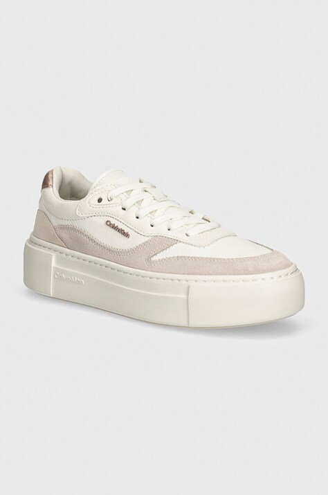Calvin Klein sneakers FF CUPSOLE LACE UP W/ML MIX M colore bianco HW0HW02125