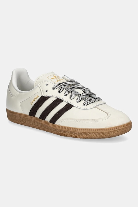 Kožne tenisice adidas Originals Samba OG boja: bež, JS3181