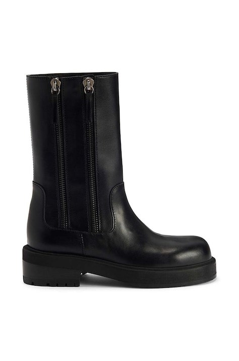 Giuseppe Zanotti cizme de piele Morris femei, culoarea negru, cu toc plat, I470012.002