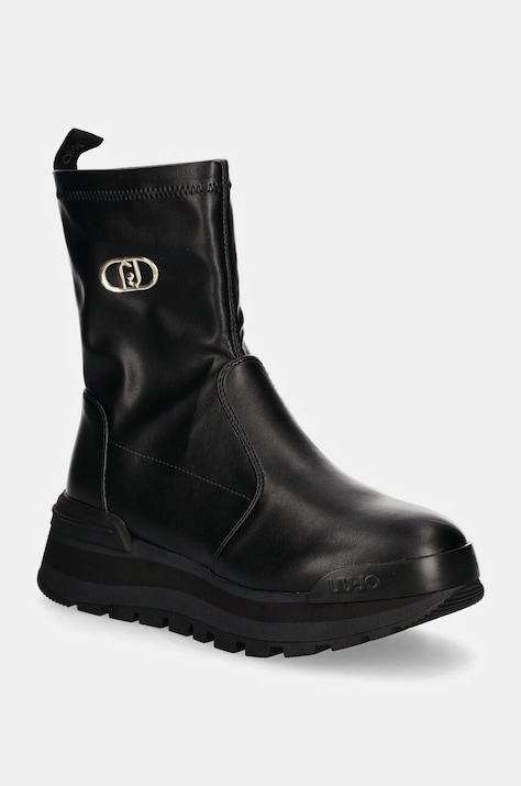 Členkové topánky Liu Jo AMAZING 22 dámske, čierna farba, na platforme, BF4055EX04622222