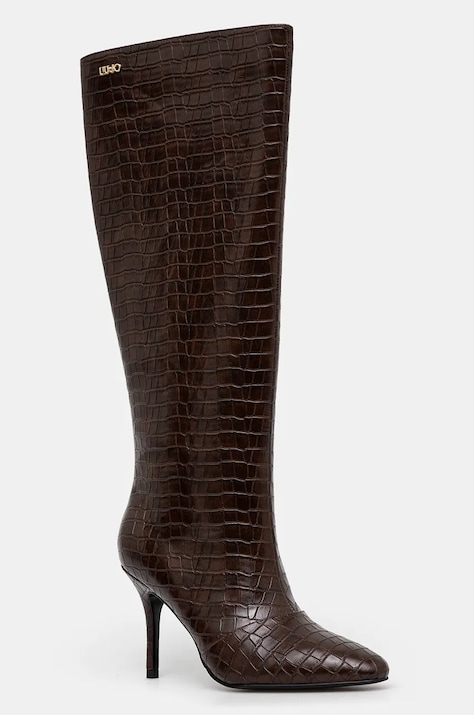 Liu Jo cizme WHITE 01 femei, culoarea maro, cu toc cui, SF4159EX06801311