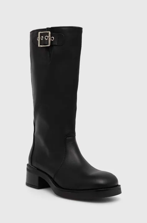 Kožne čizme Steve Madden Bonna za žene, boja: crna, s debelom potpeticom, SM11003091
