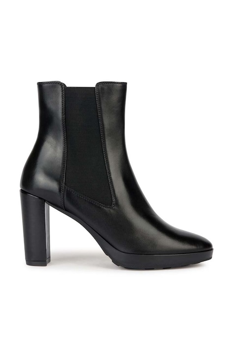 Geox botki skórzane D WALK PLEASURE 85 damskie kolor czarny na słupku D35TFC 00043 C9999