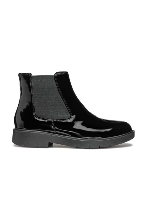 Geox cizme de piele D SPHERICA EC1 femei, culoarea negru, cu toc plat, D46QRE 00066 C9999