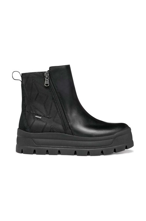 Geox cizme de piele D SPHERICA EC7.1 B A femei, culoarea negru, cu platforma, D46WSG 04322 C9999