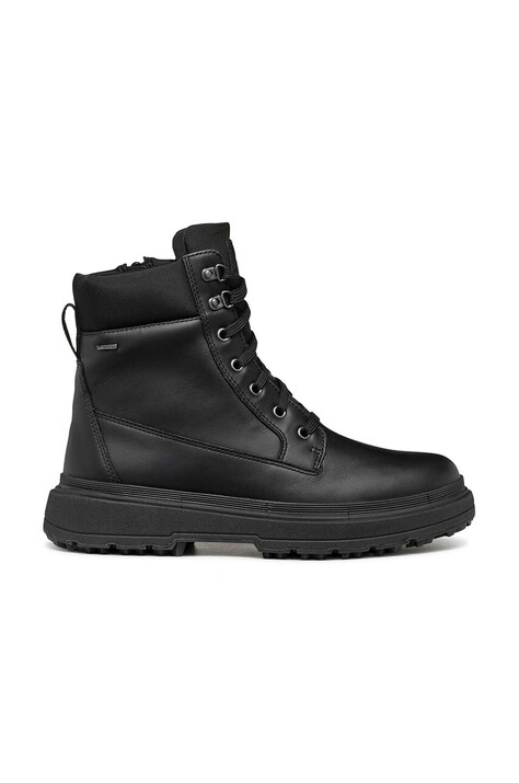 Geox cizme de piele D LAMIDIE + GRIP ABX femei, culoarea negru, cu toc plat, D46XMB 08511 C9999