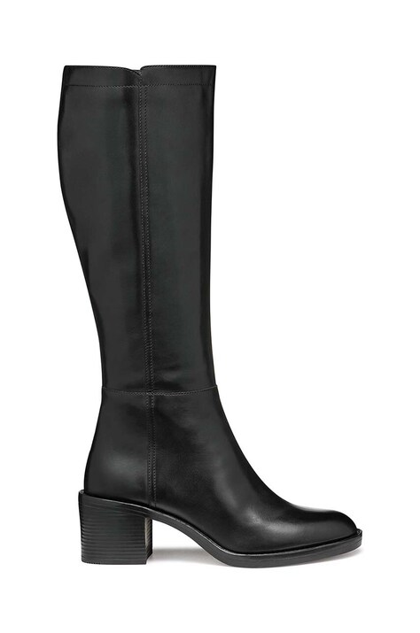 Geox ghete de piele D SERILDA 60 femei, culoarea negru, cu toc drept, D46XXA 00043 C9999