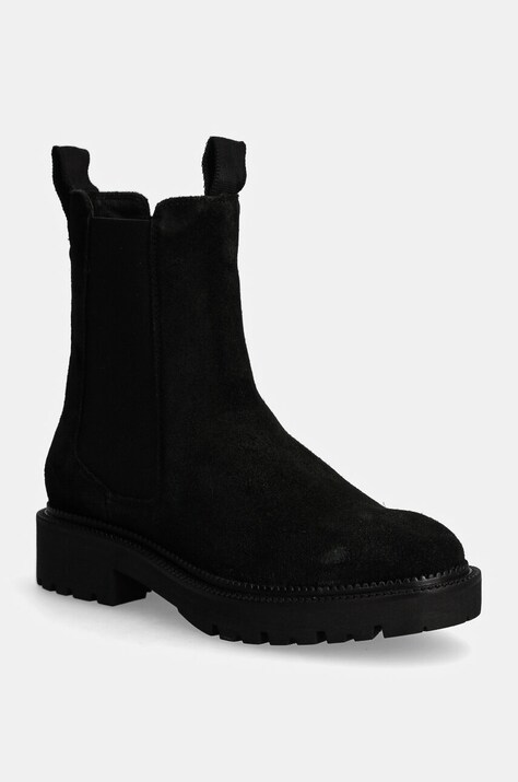 Gant botine din piele intoarsa Kelliin femei, culoarea negru, cu toc plat, 29553778 G00