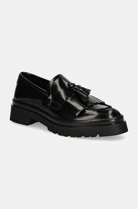 Gant mocasini de piele Aligrey femei, culoarea negru, cu platforma, 29571723 G00