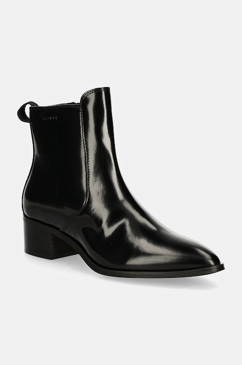Gant cizme de piele St Broomly femei, culoarea negru, cu toc drept, 29541790 G00
