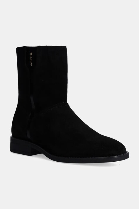 Gant botine din piele intoarsa Fayy femei, culoarea negru, cu toc plat, 29543774 G00