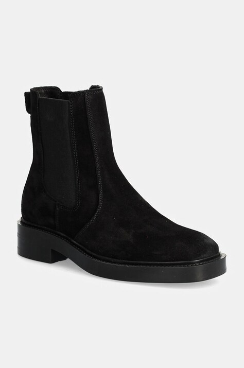 Gant botine din piele intoarsa Fallwi femei, culoarea negru, cu toc plat, 29553724 G00