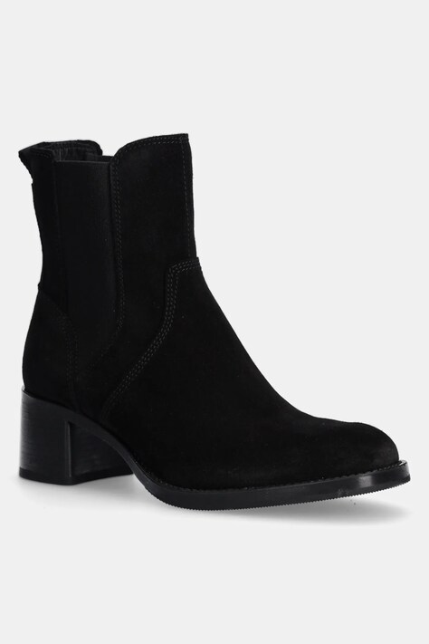 Gant botine din piele întoarsă Workdale femei, culoarea negru, cu toc drept, 29553797 G00