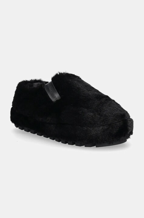 Calvin Klein Jeans Kapcie HOME ANKE SLIPPER WN FUR kolor czarny YW0YW01596