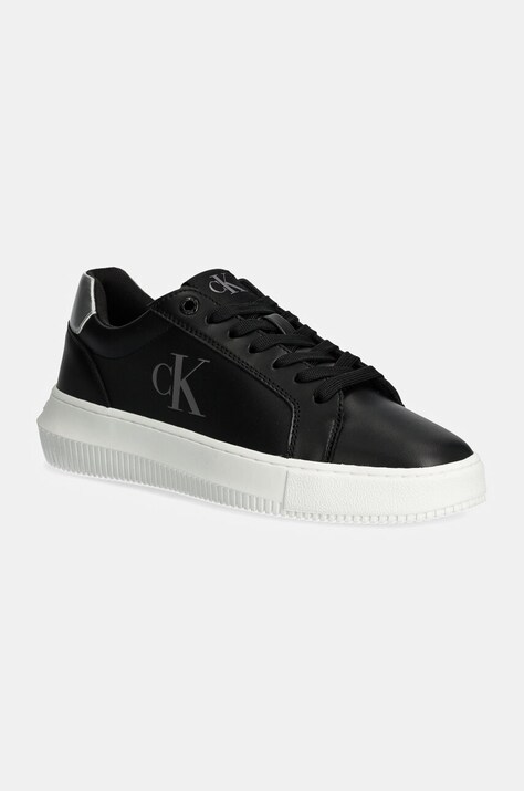 Kožené tenisky Calvin Klein Jeans CHUNKY CUPSOLE LACEUP LTH čierna farba, YW0YW01687