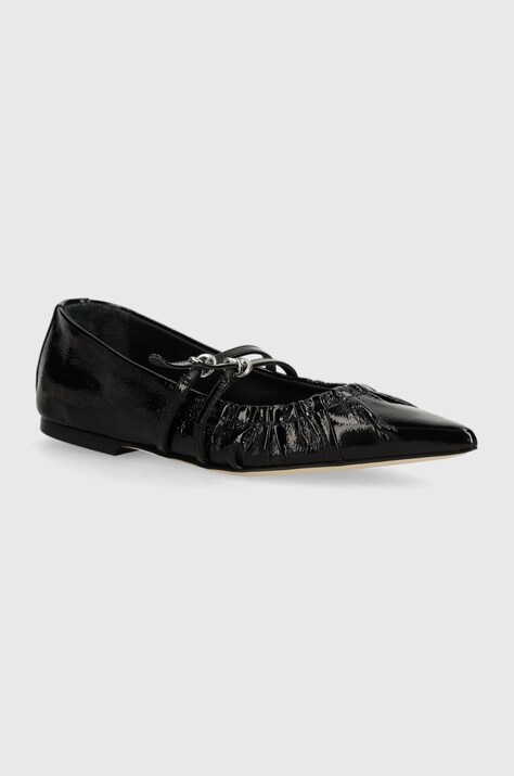MSGM balerini de piele culoarea negru, 3741MDS420 848