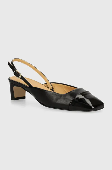 Alohas pantofi de piele Lindy culoarea negru, cu toc drept, cu toc deschis, S100430-01