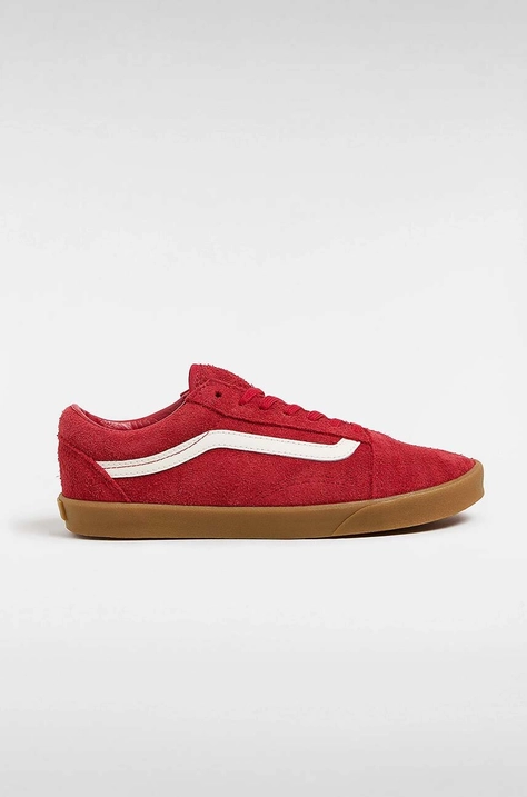 Vans tenisi din piele intoarsa Old Skool Lowpro culoarea rosu, VN000D0ECI11